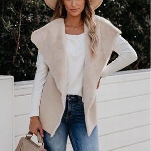 Womens Twelfth Love Jacket Faux Fur Knit Size Small Throw Sweater